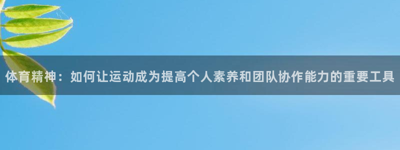 3377体育官方正版app集团官网网址:体育精神:如何让运动